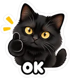 OK sticker of the cat